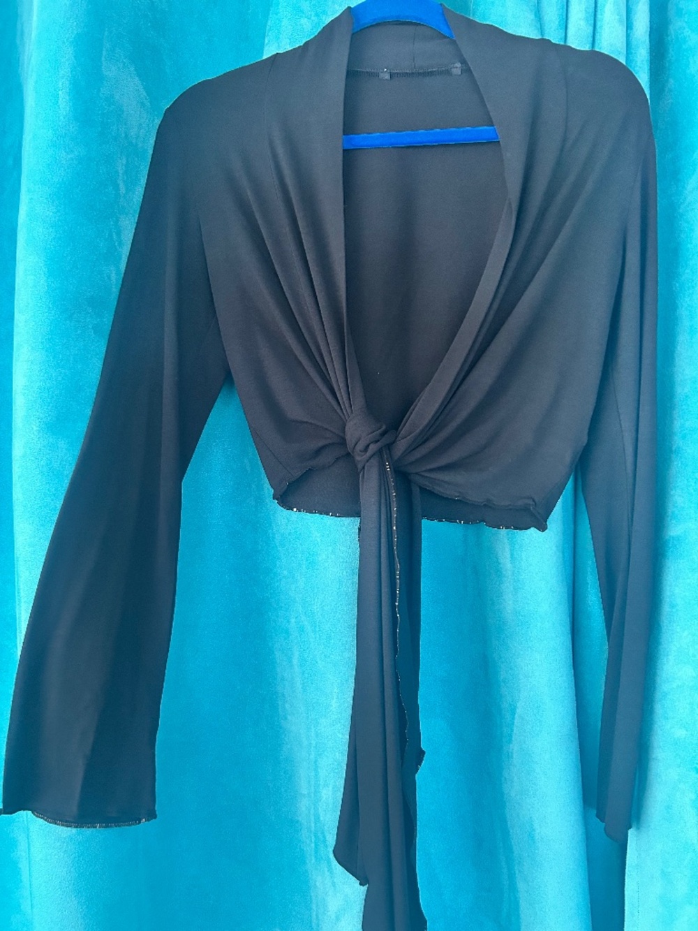 Soft Black short tie top